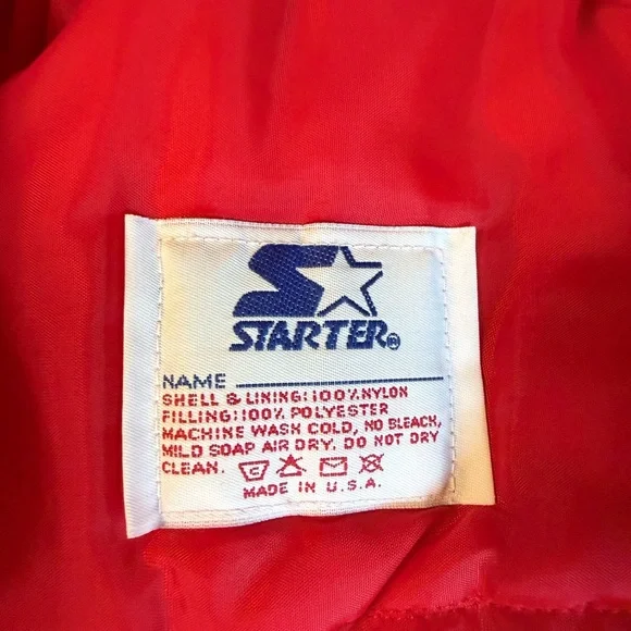 STARTER Blue and Red Bomber Jacket - Picture 4 of 4